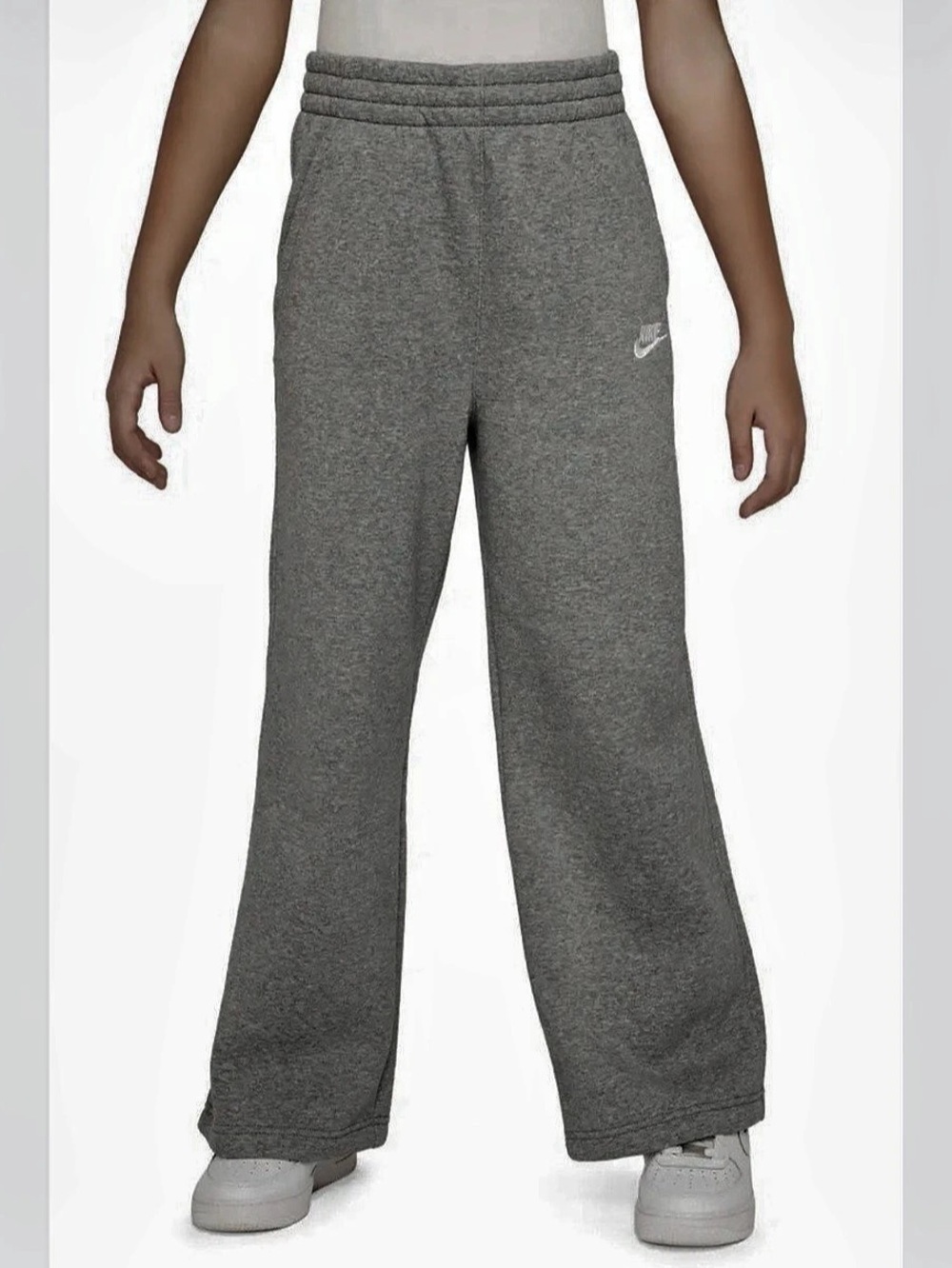 Nike Sportswear Phoenix Fleece Girls L Gray Wide-Leg Pants NWT